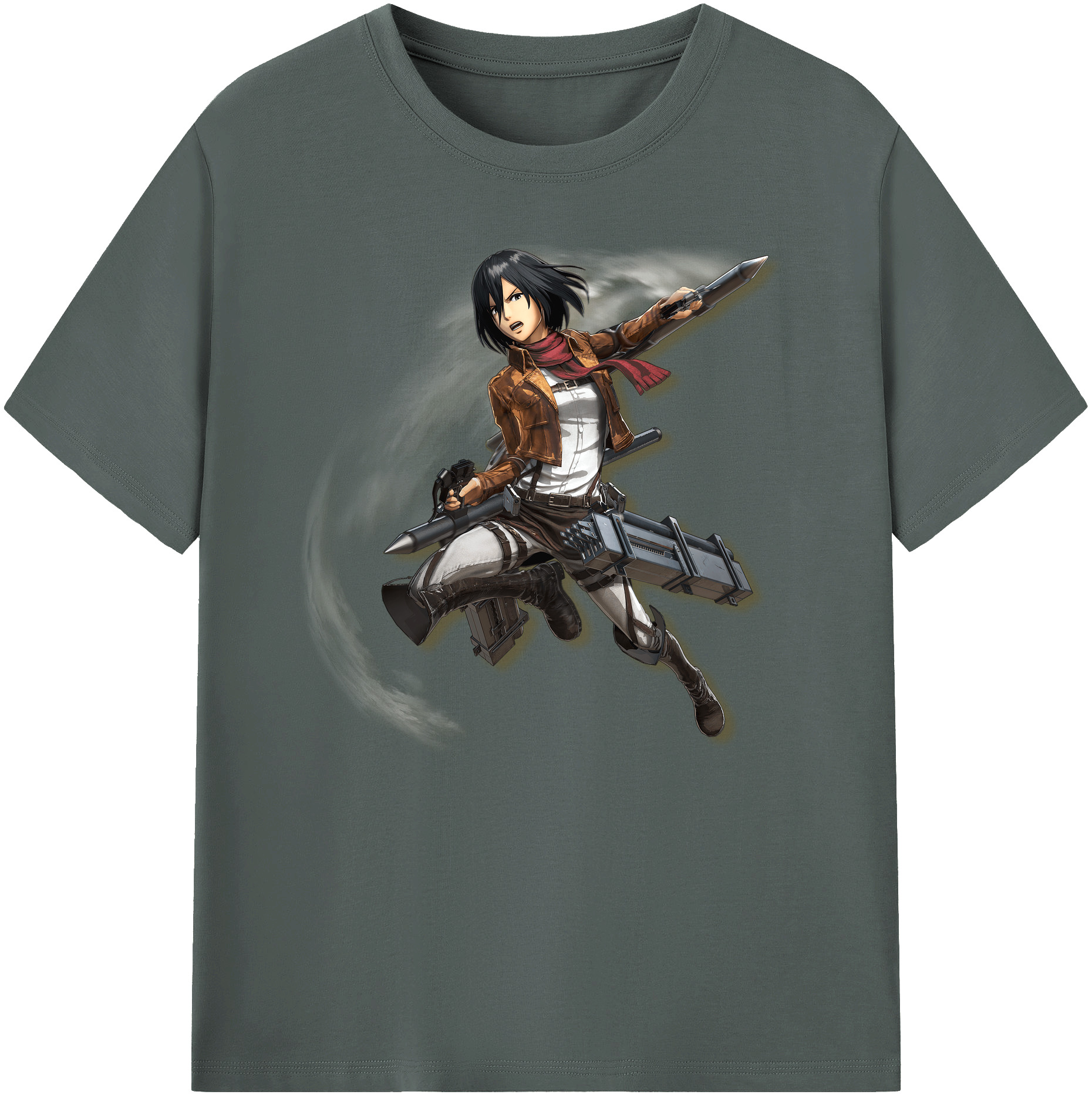 （画像用） 進撃の巨人 ミカサ·アッカーマン Attack on Titan Mikasa Ackerman 綿100％ メンズ半袖Tシャツ｜肌触りやわらか＆通気性